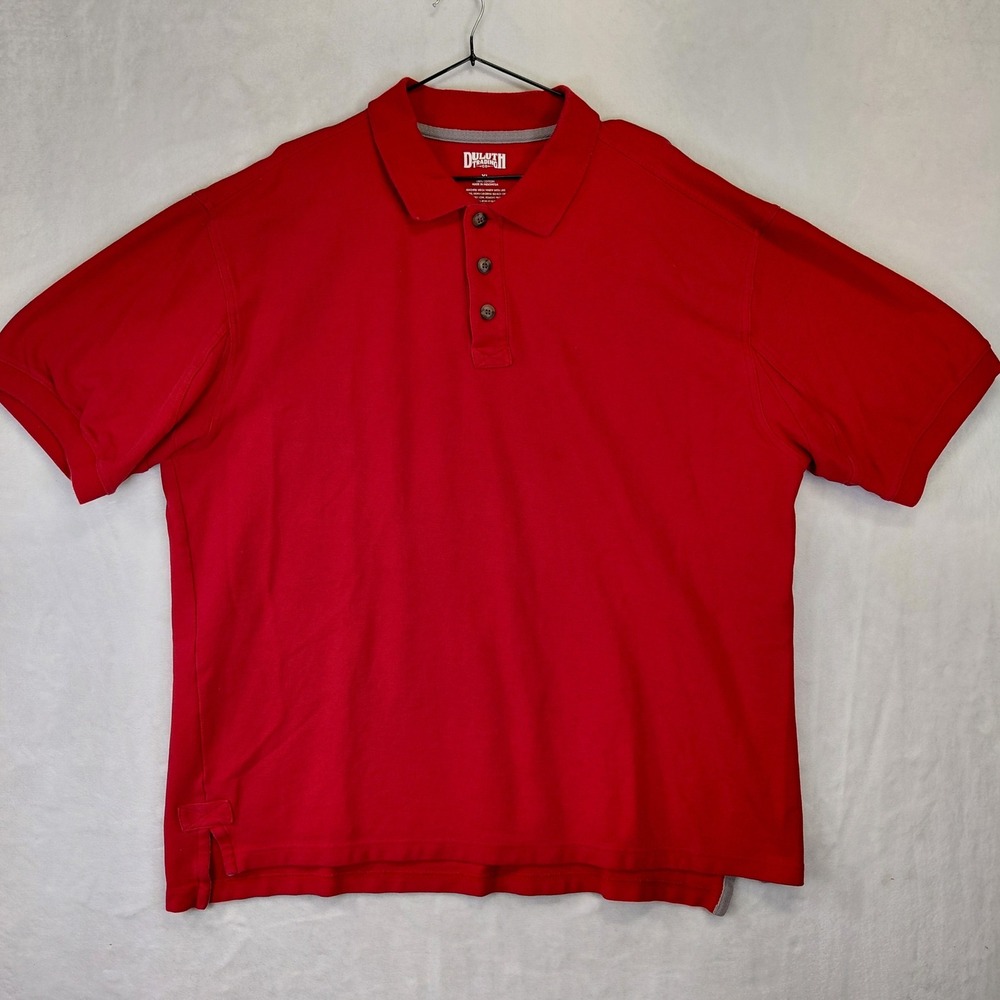 Duluth Trading Co Mens XL Red Short Sleeve 100 Cotton Pique Polo Shirt 106803